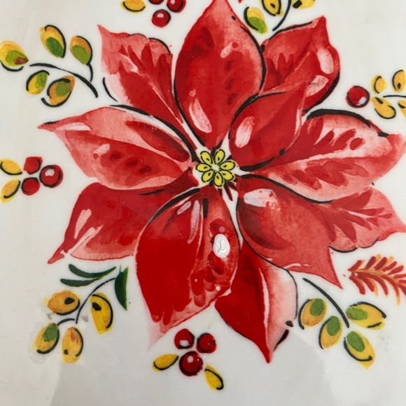 Le Cadeaux Ceramic Cheese Fruit Cutting Board Floral Motif - Picture 2 of 5